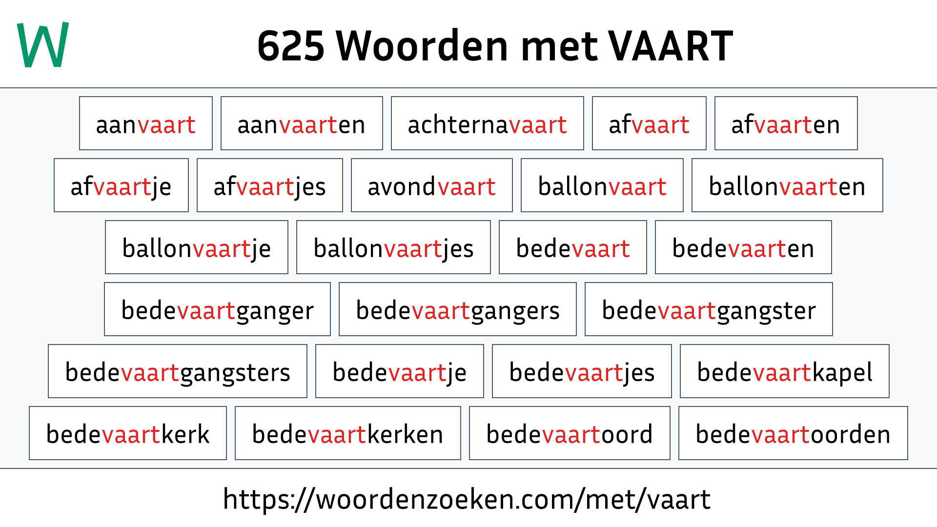 Woorden met VAART