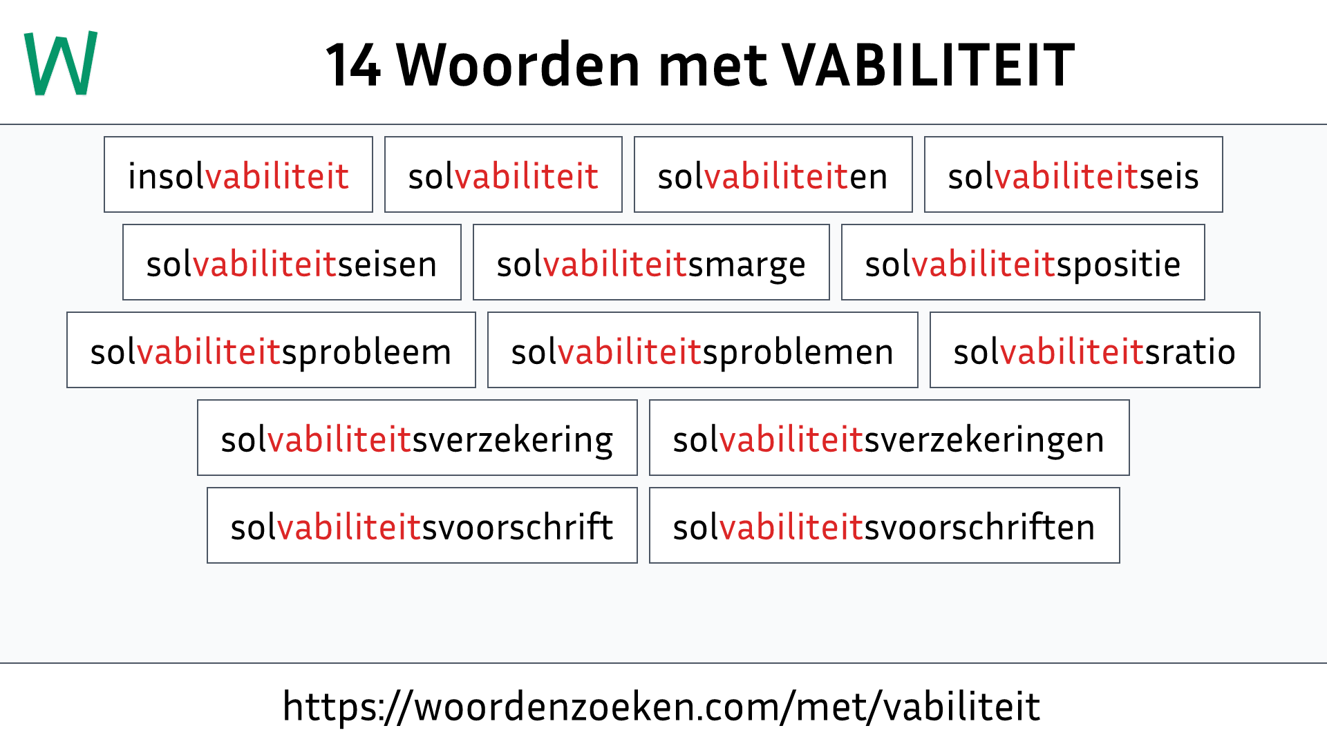 Woorden met VABILITEIT