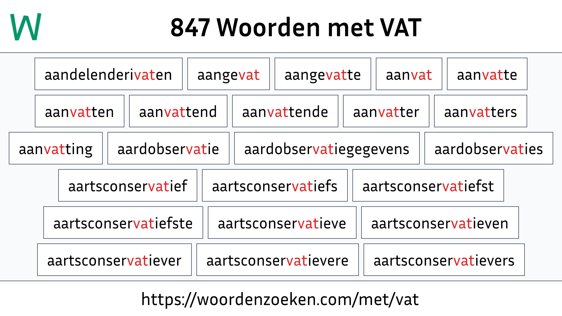 Woorden met VAT