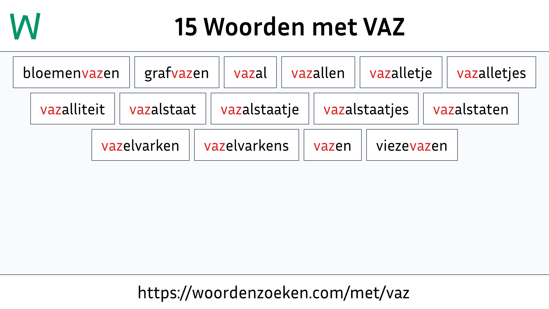 Woorden met VAZ