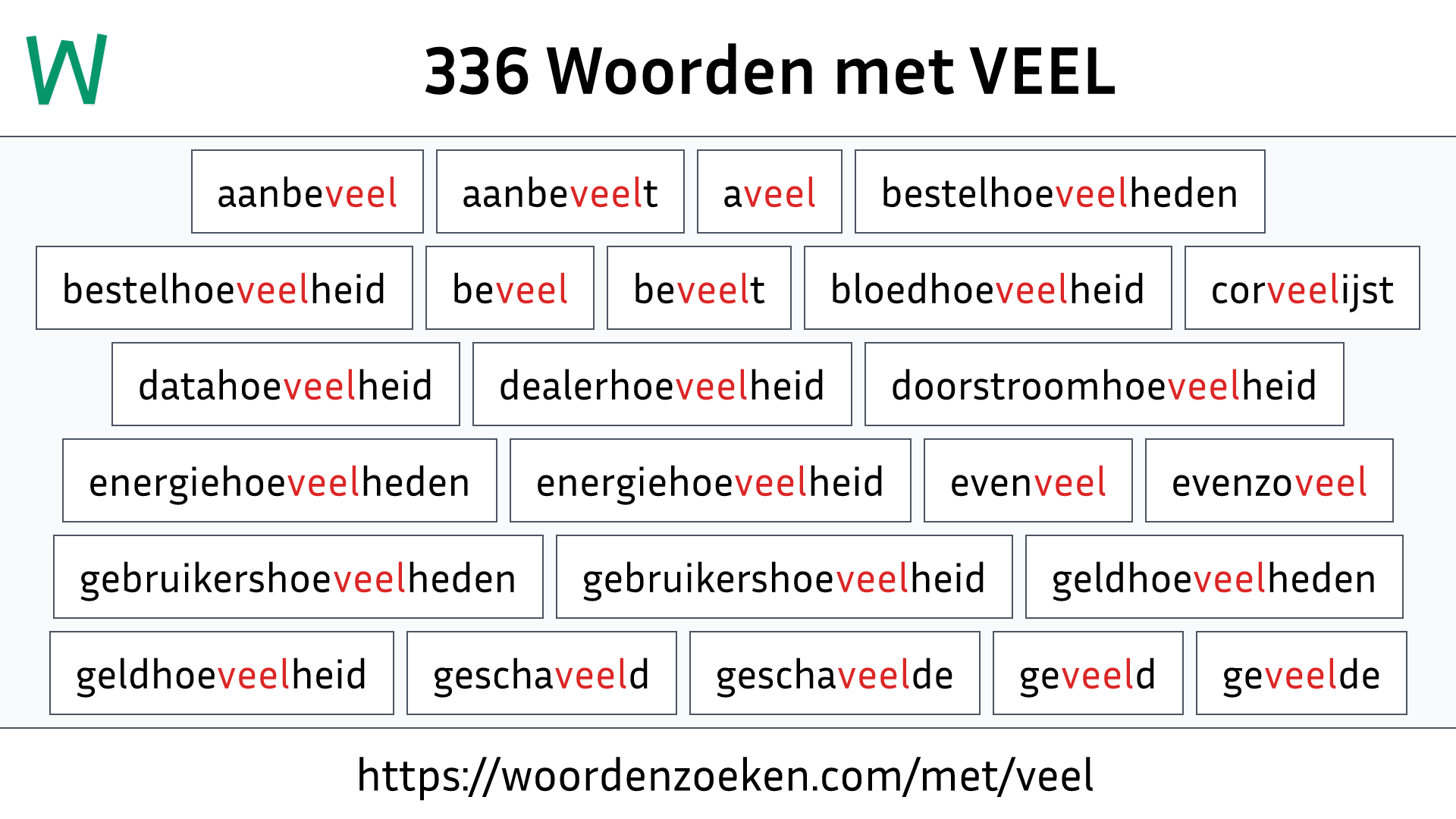 Woorden met VEEL