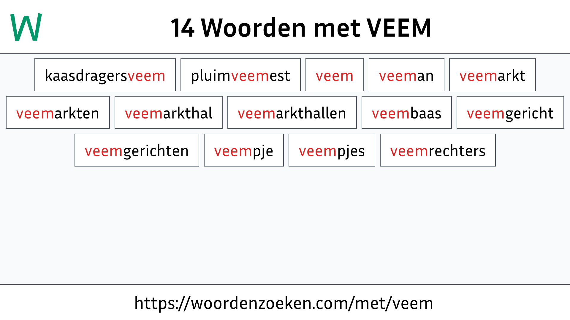 Woorden met VEEM