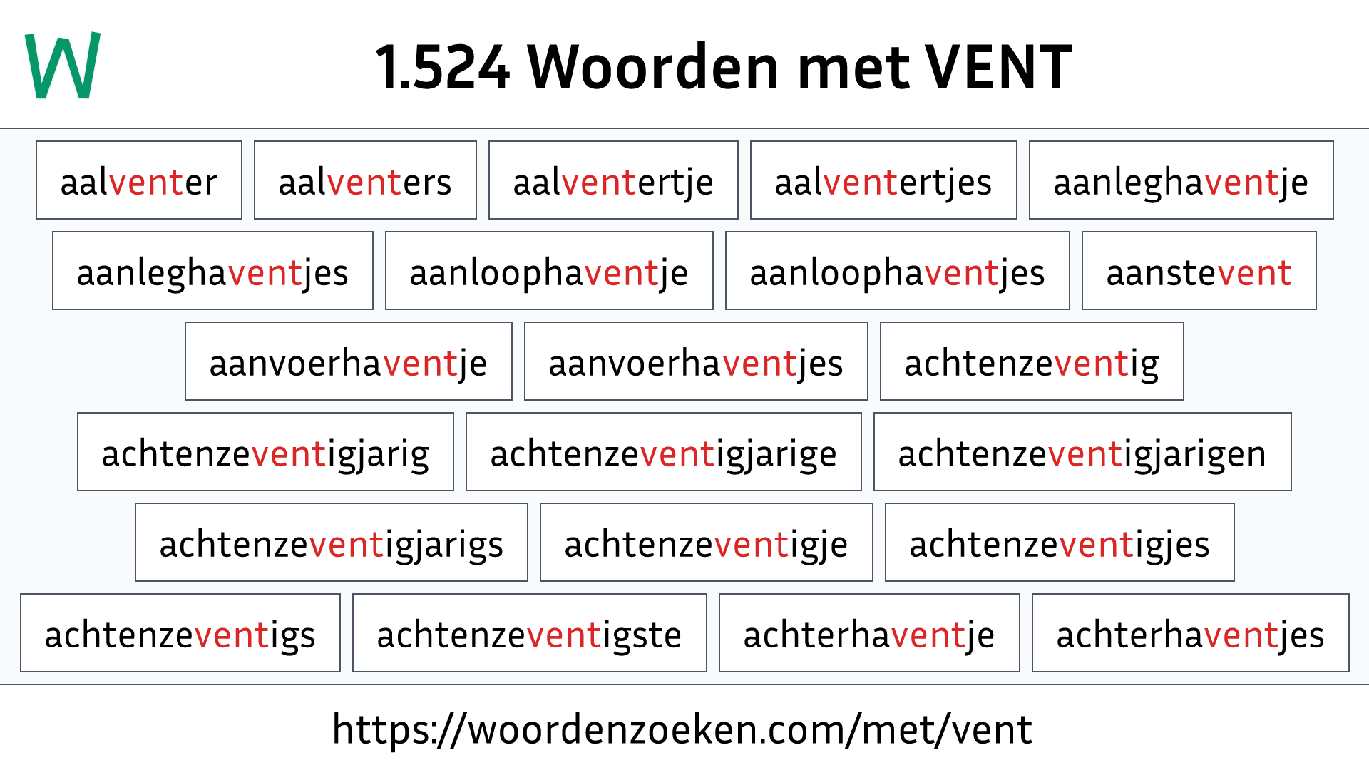 Woorden met VENT