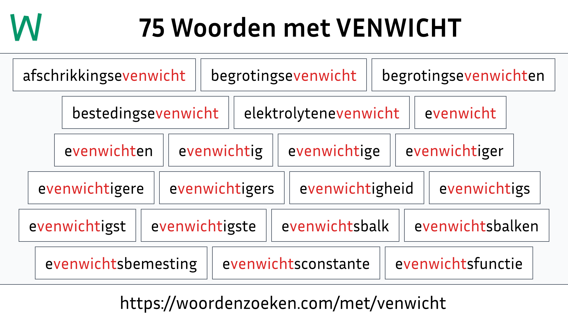 Woorden met VENWICHT
