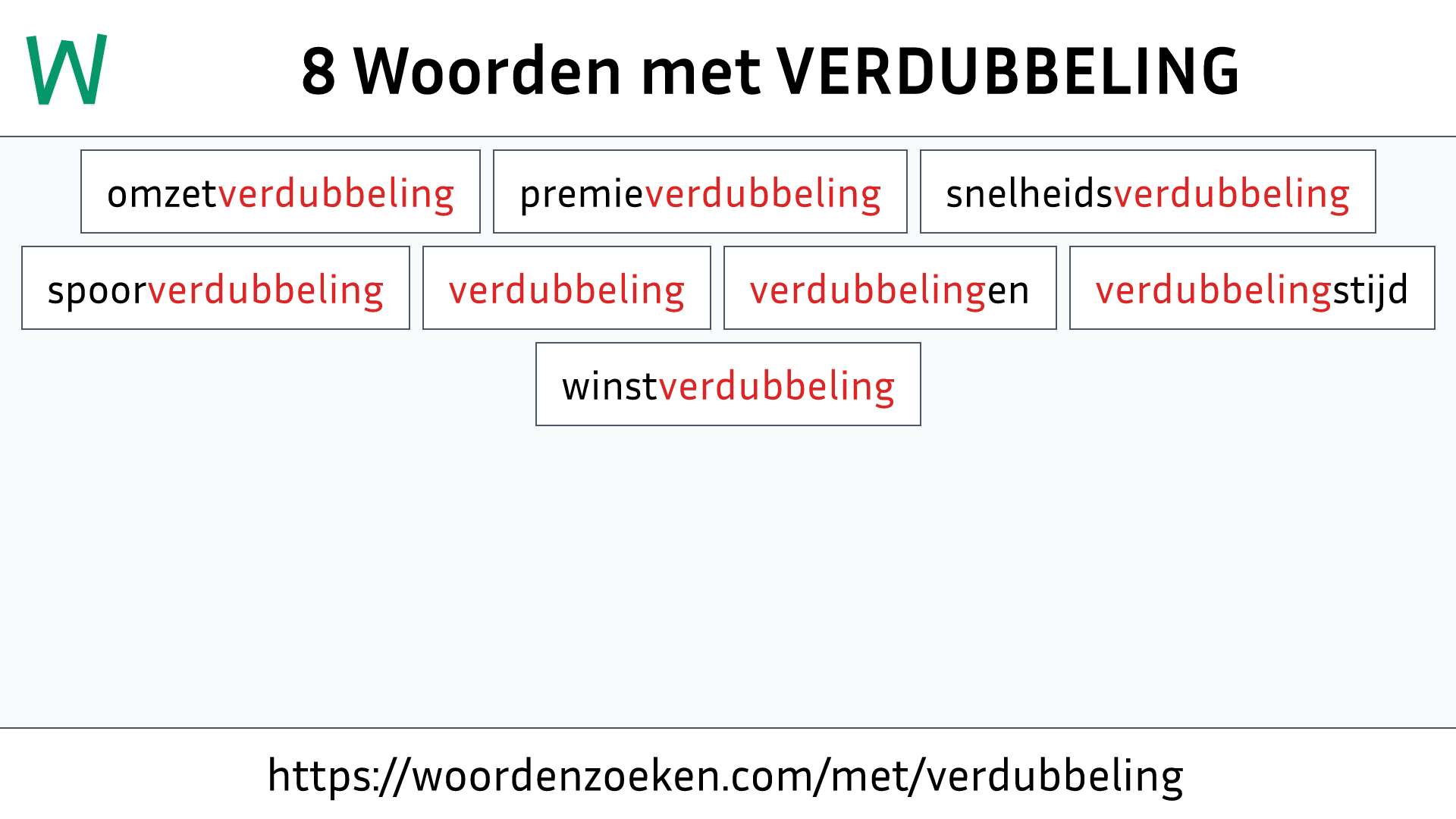 Woorden met VERDUBBELING