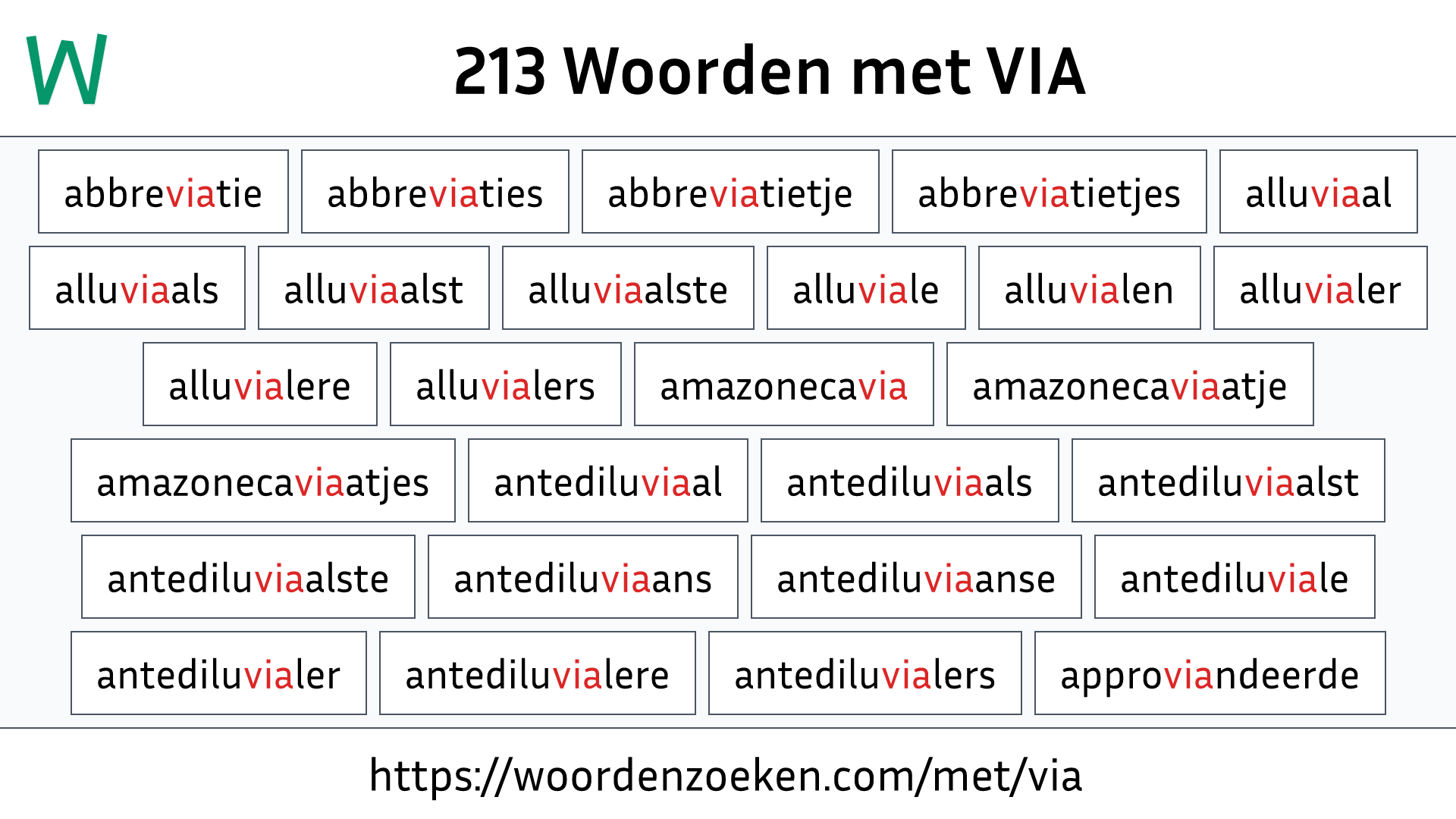 Woorden met VIA