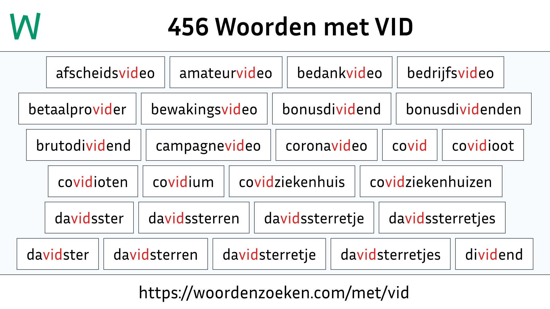 Woorden met VID