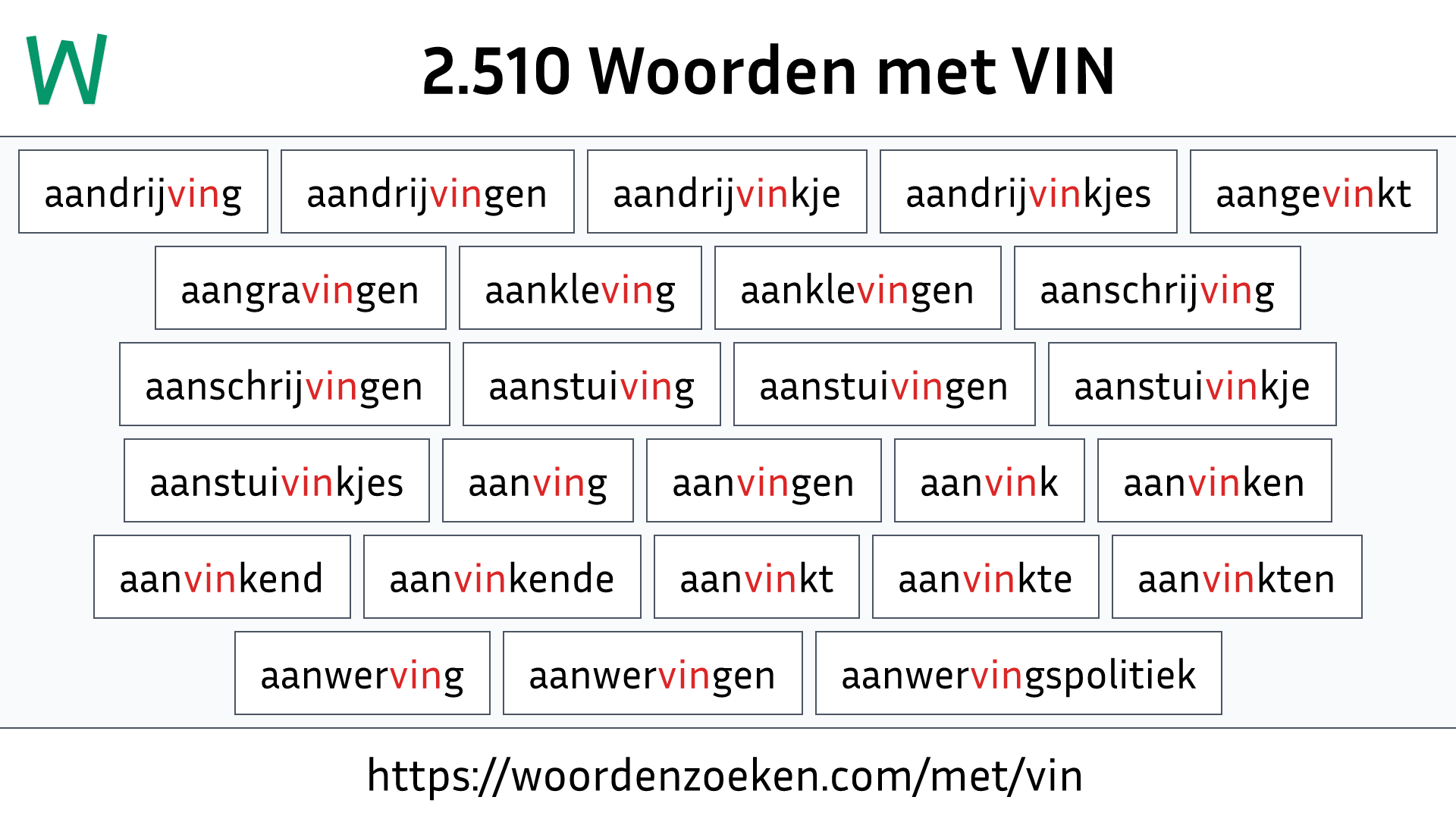 Woorden met VIN