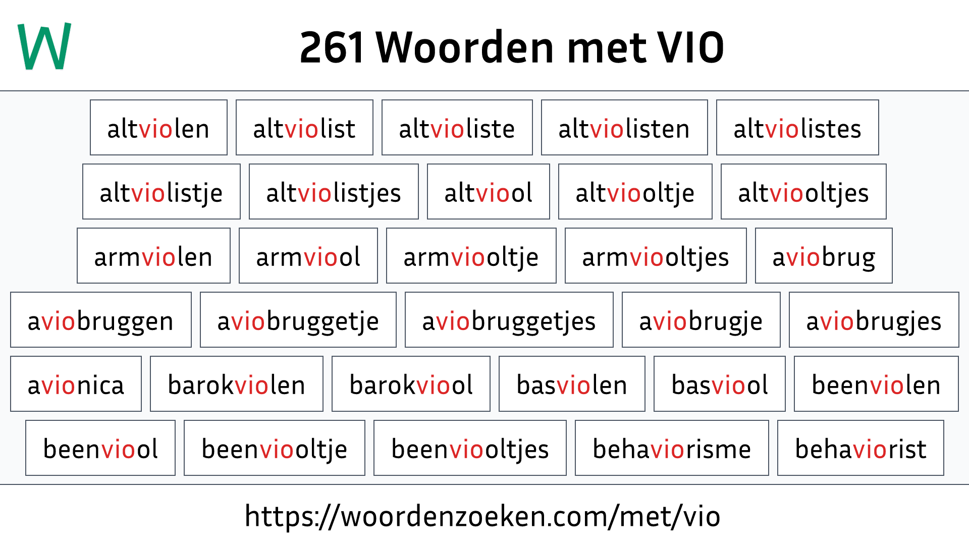 Woorden met VIO