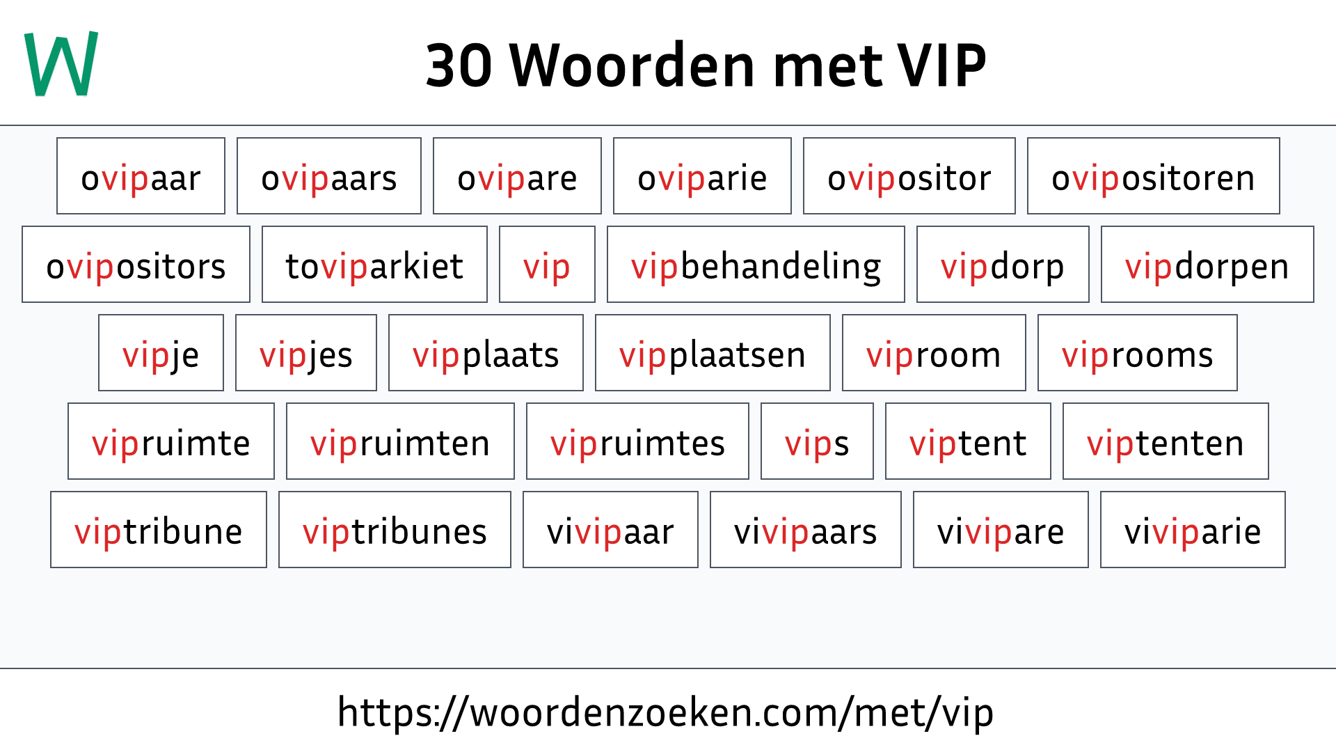 Woorden met VIP