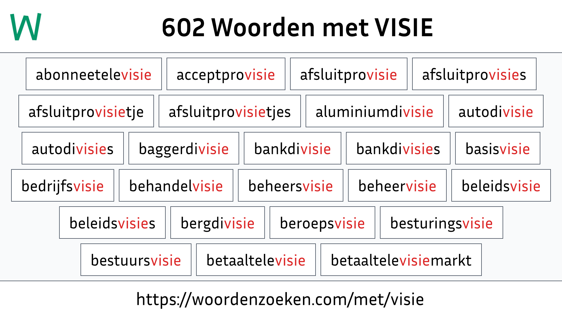 Woorden met VISIE