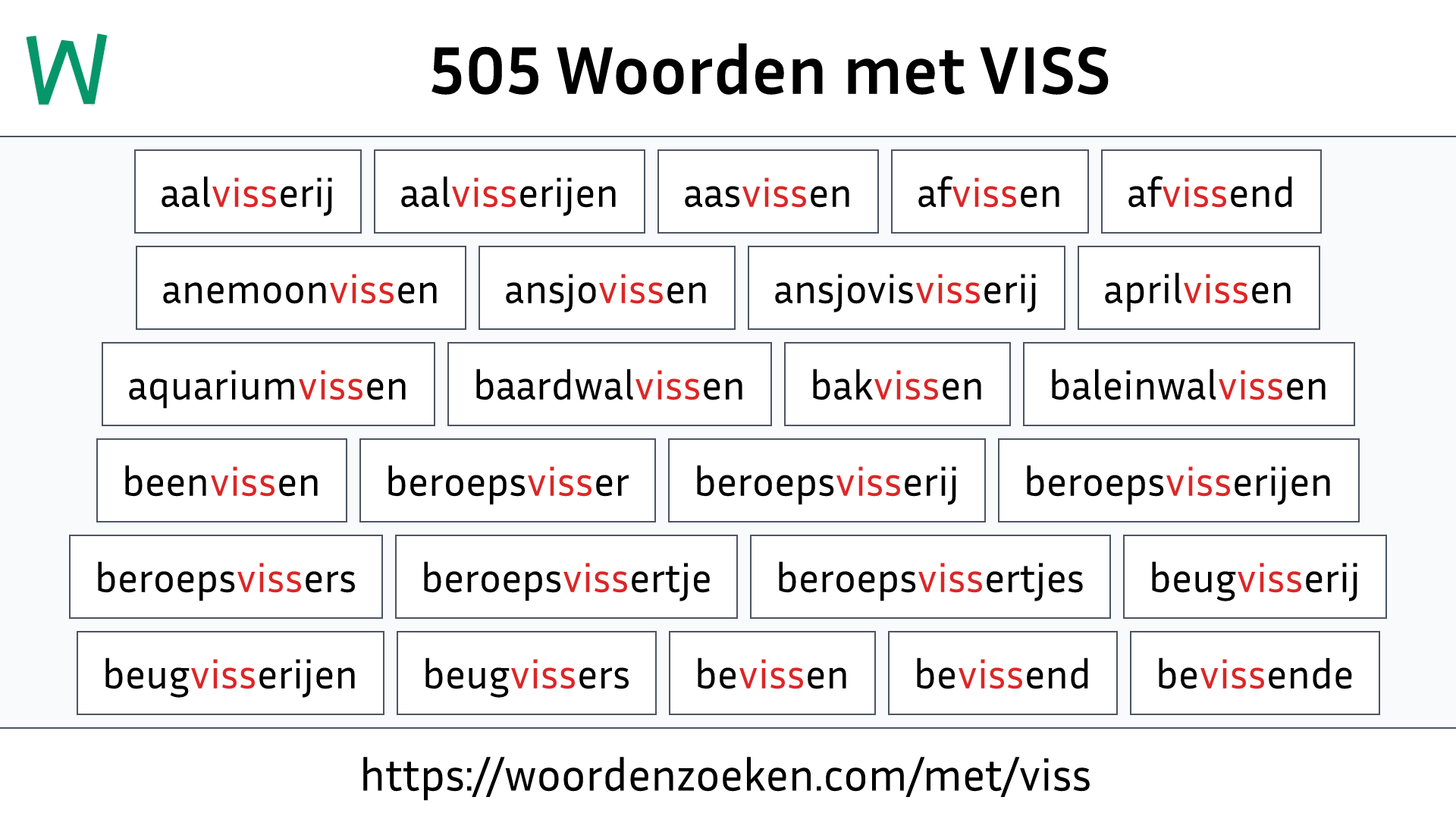 Woorden met VISS