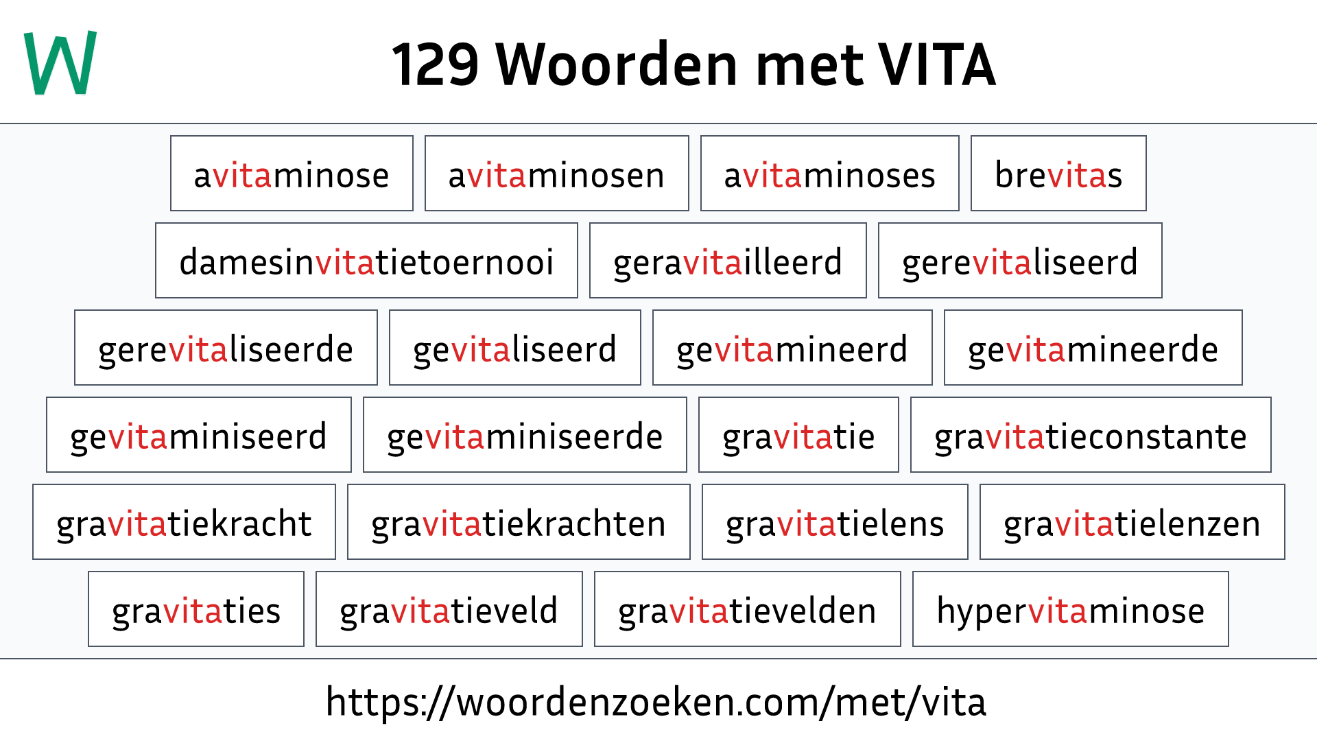 Woorden met VITA