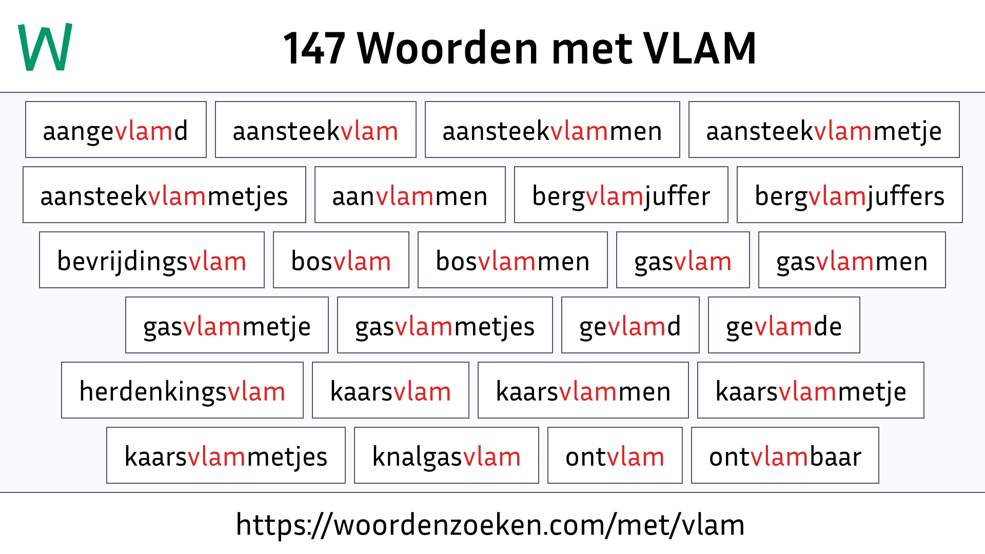 Woorden met VLAM