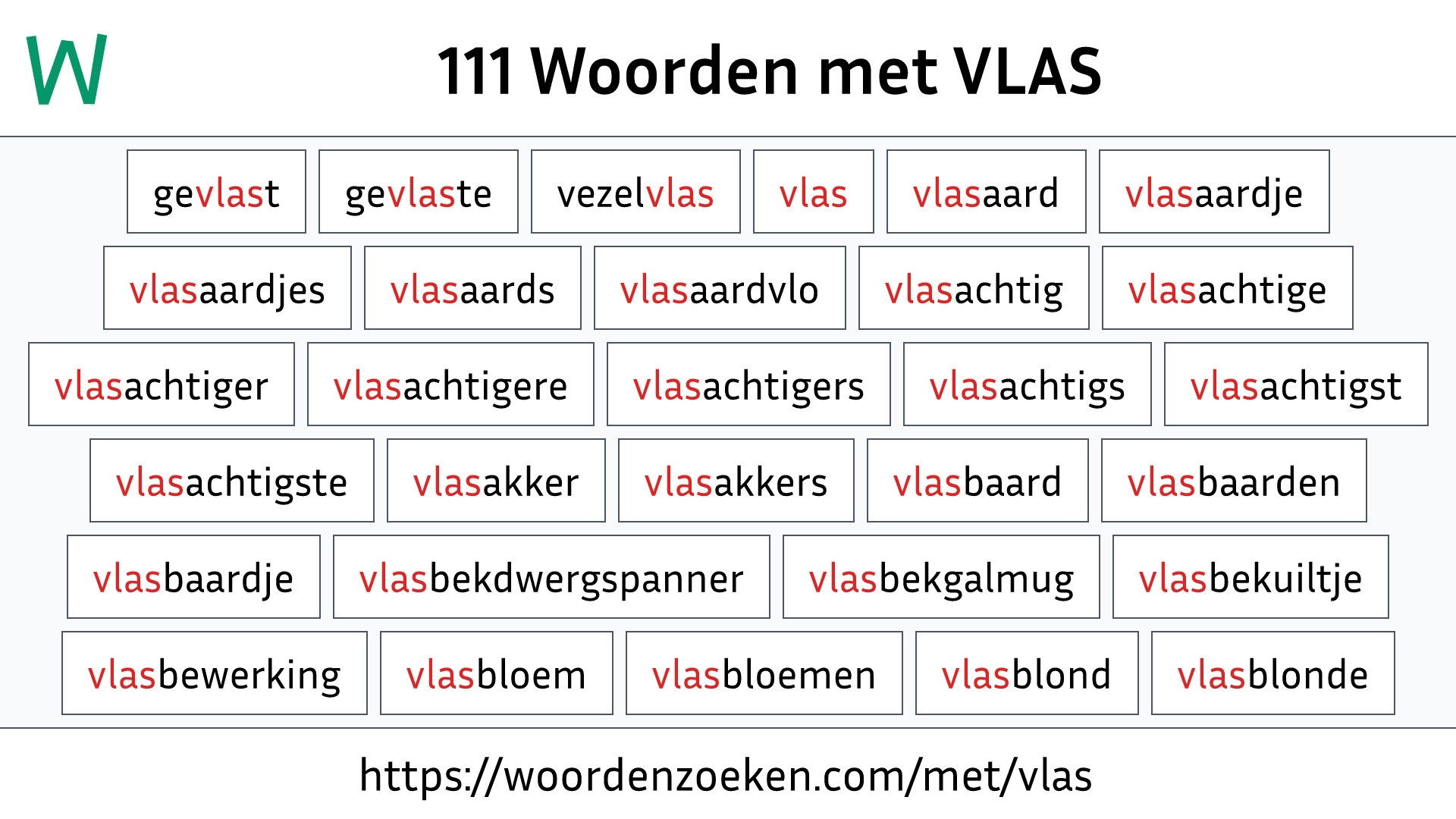 Woorden met VLAS