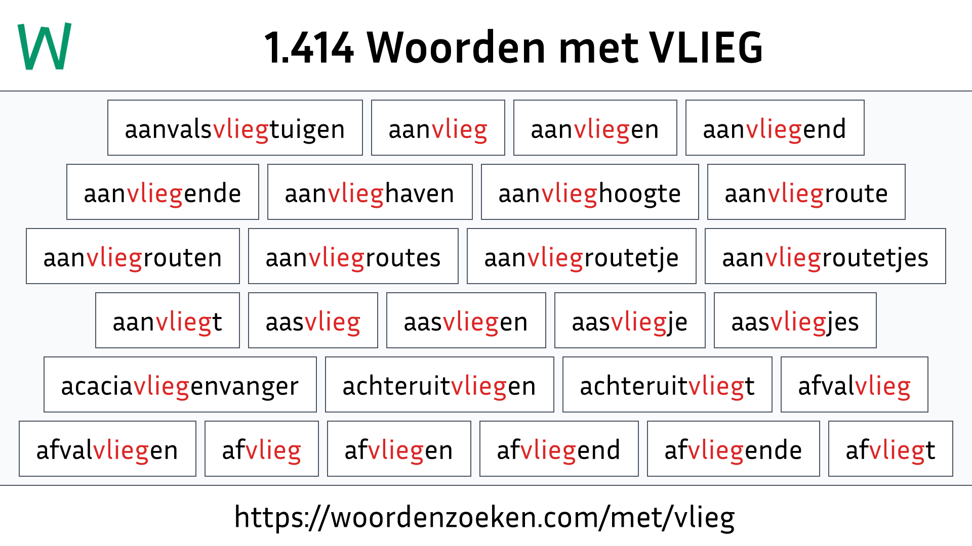 Woorden met VLIEG