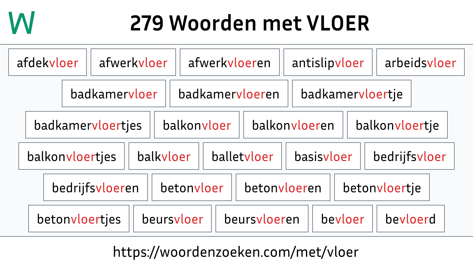 Woorden met VLOER