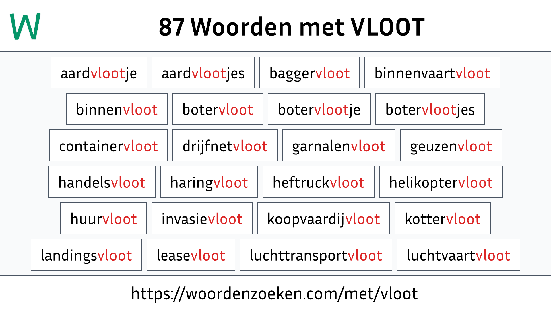 Woorden met VLOOT