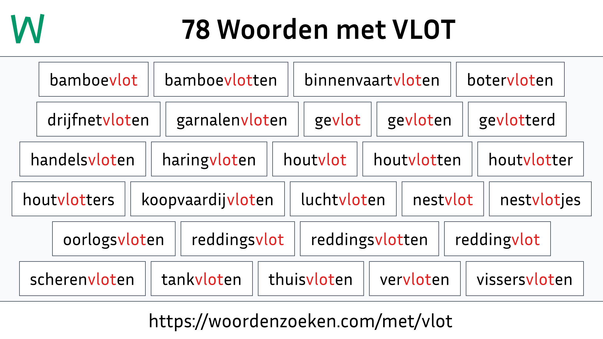 Woorden met VLOT