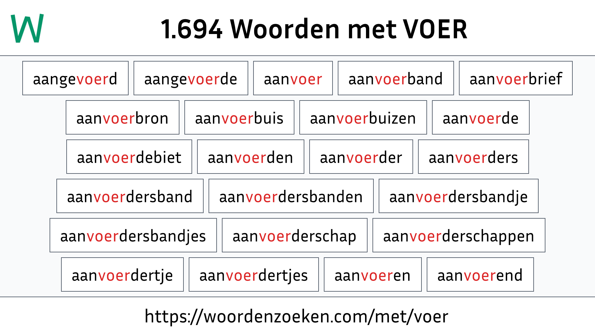 Woorden met VOER