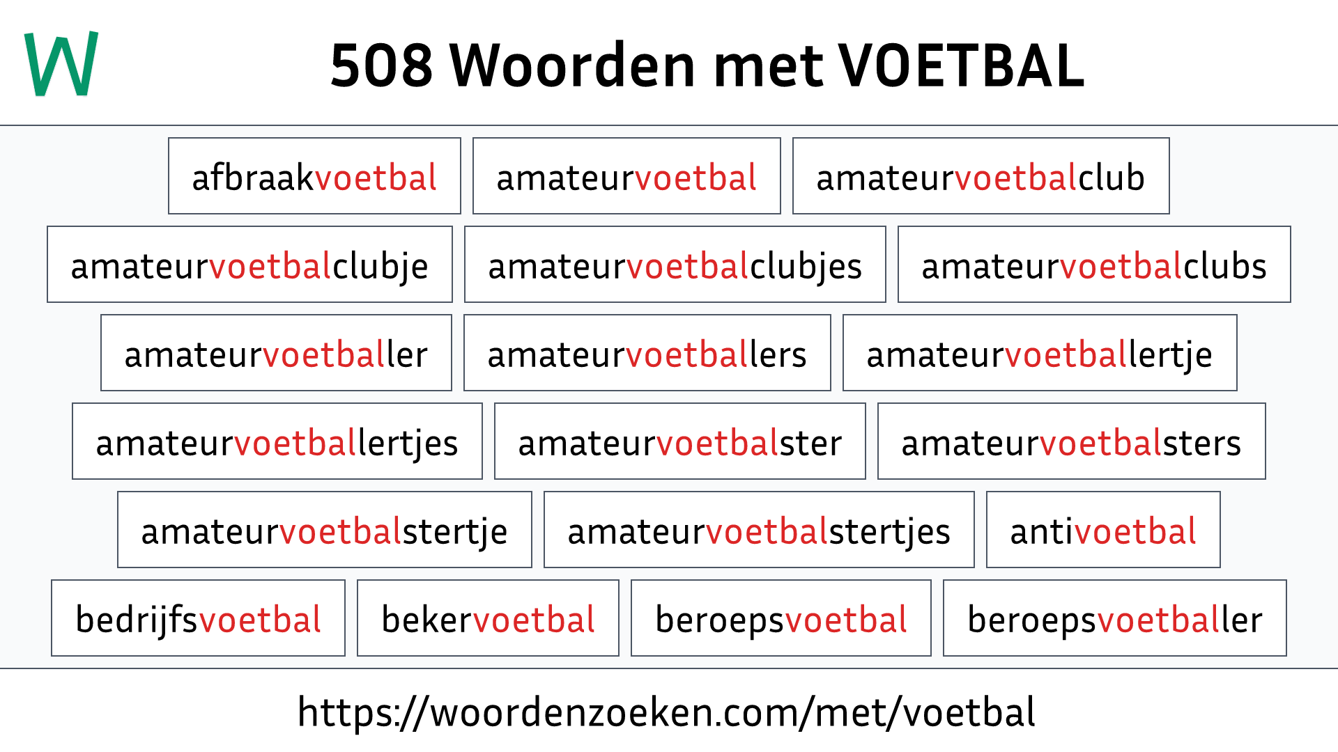 Woorden met VOETBAL