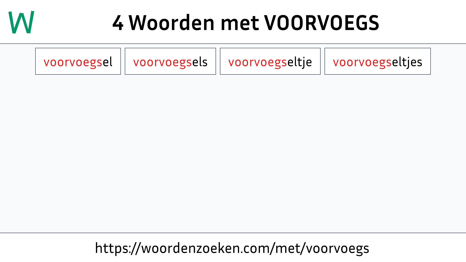 Woorden met VOORVOEGS