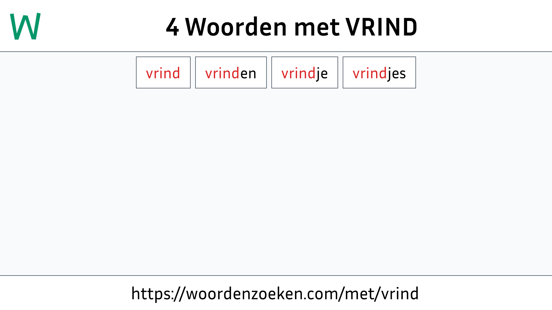 Woorden met VRIND