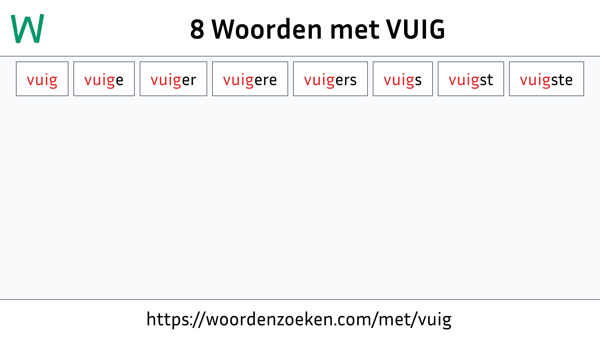 Woorden met VUIG