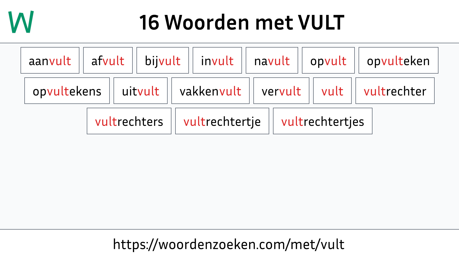 Woorden met VULT