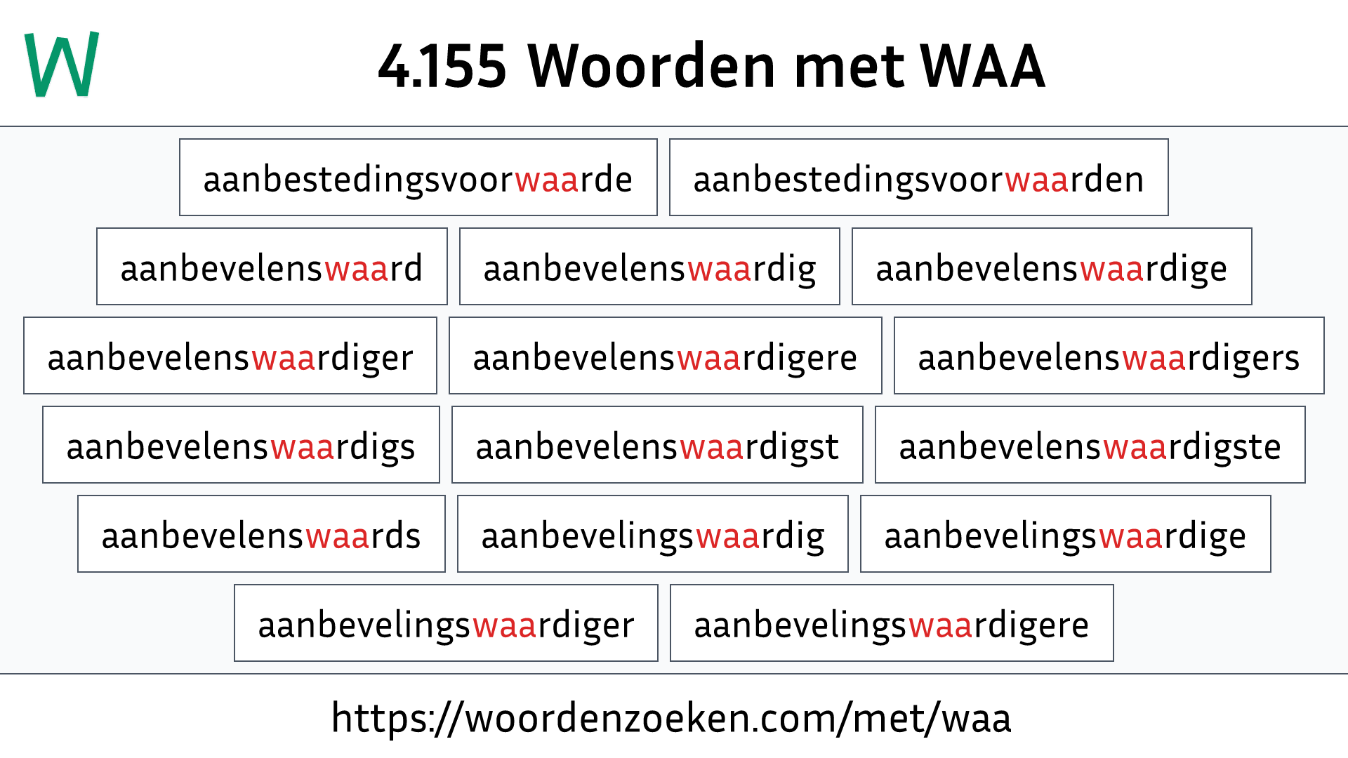 Woorden met WAA