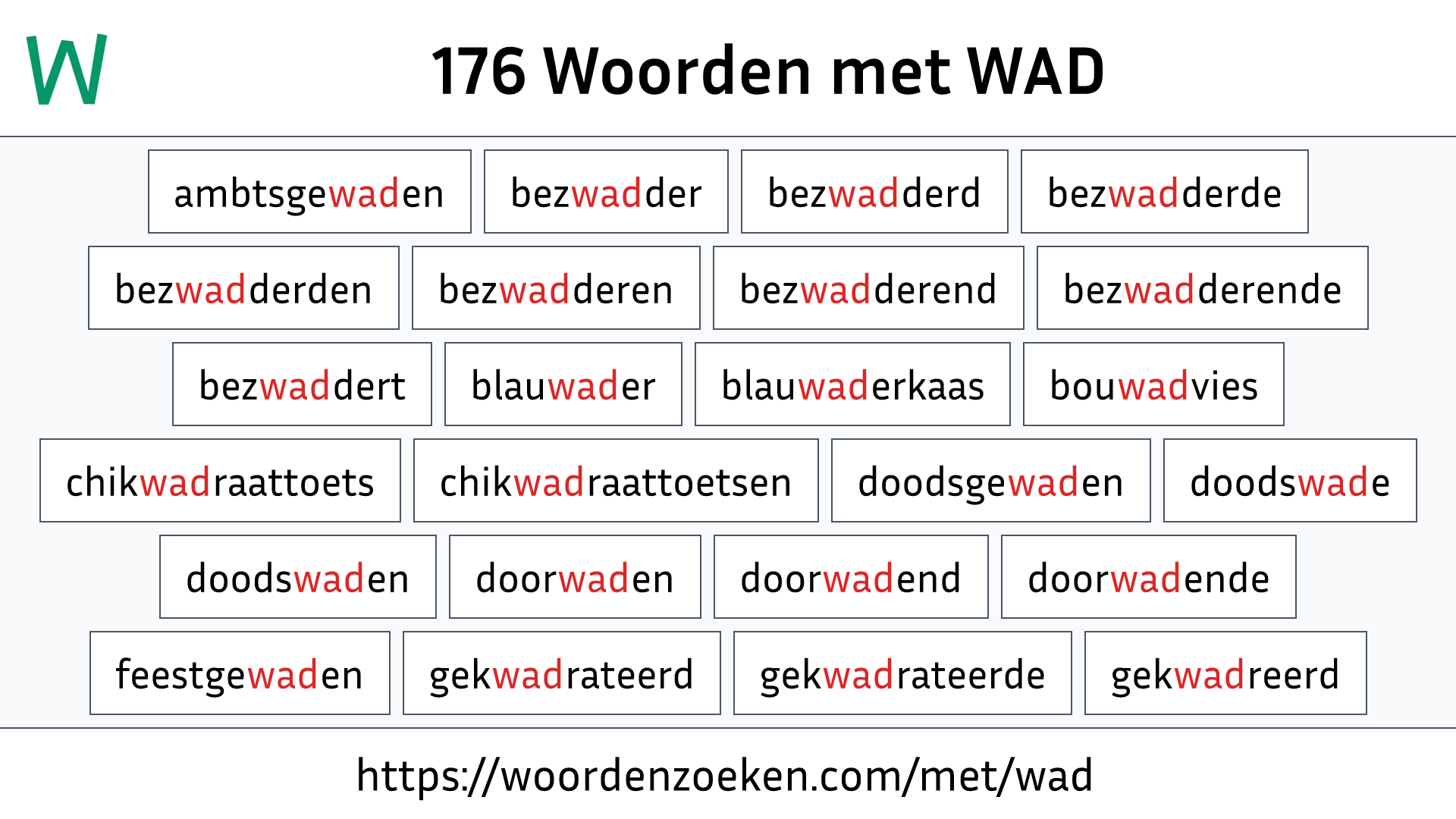 Woorden met WAD