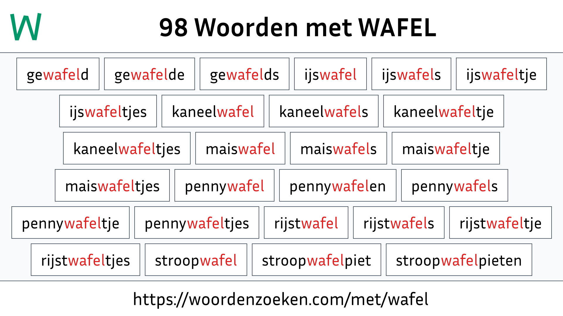 Woorden met WAFEL