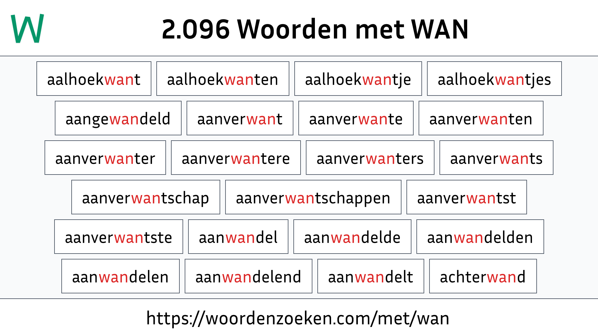 Woorden met WAN