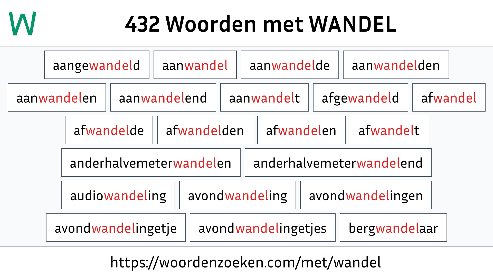 Woorden met WANDEL