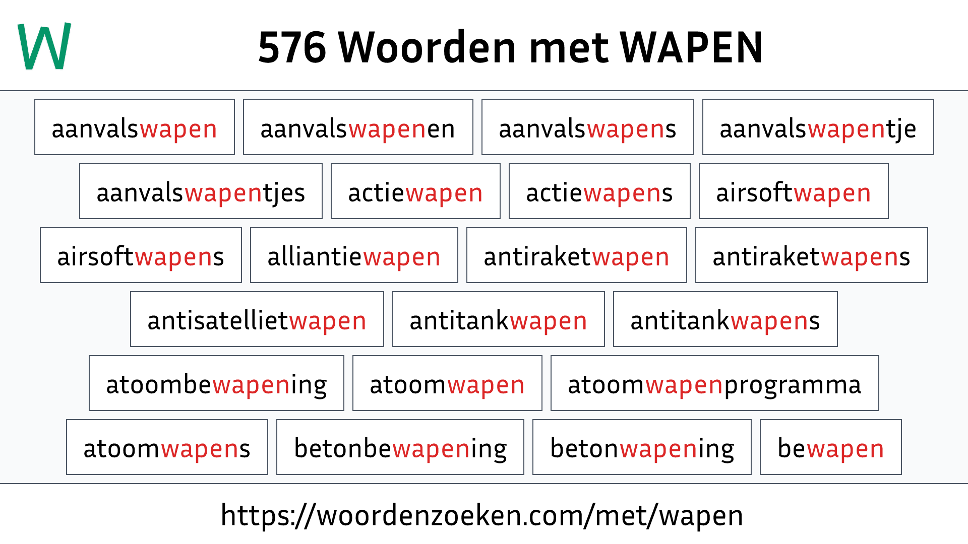 Woorden met WAPEN