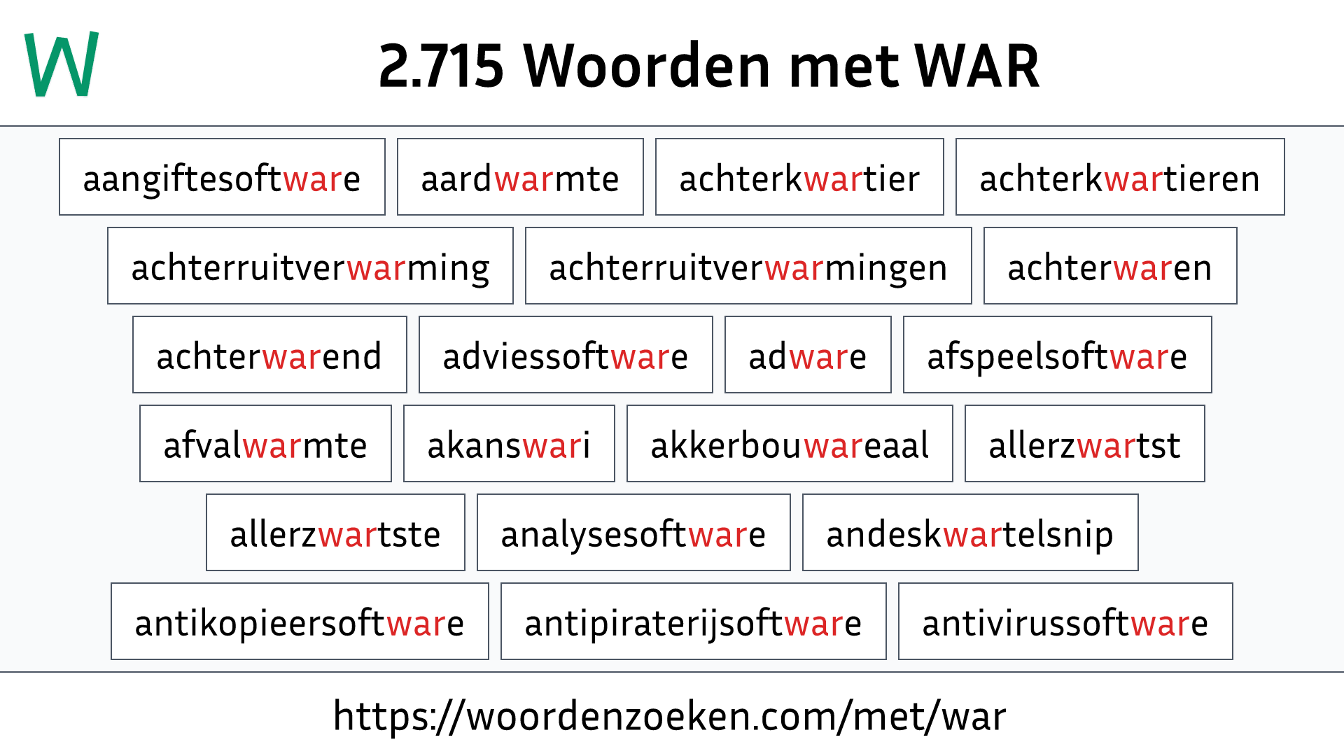 Woorden met WAR