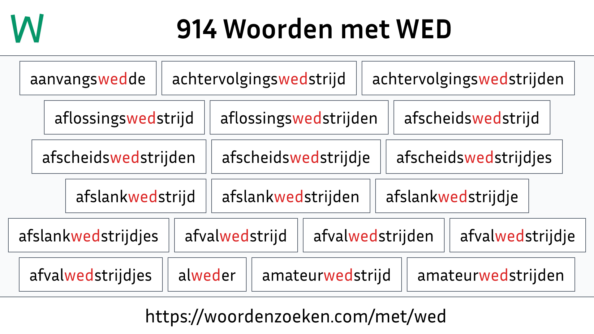 Woorden met WED