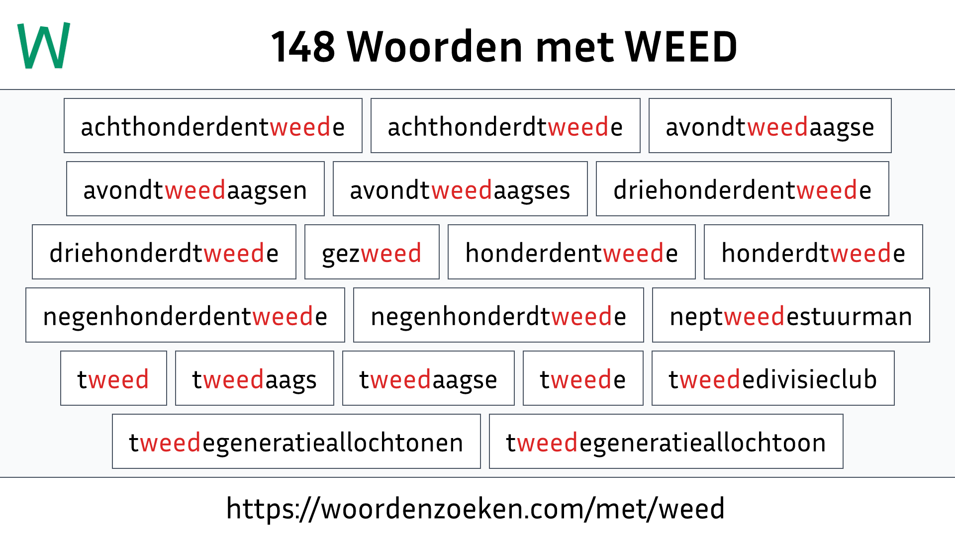 Woorden met WEED