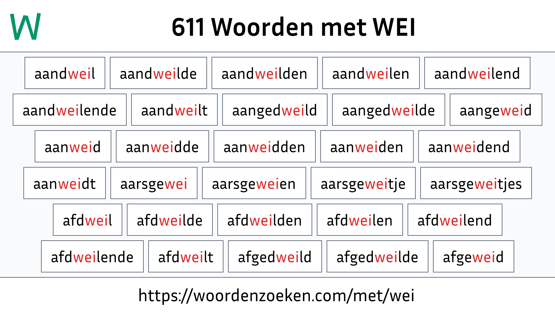 Woorden met WEI