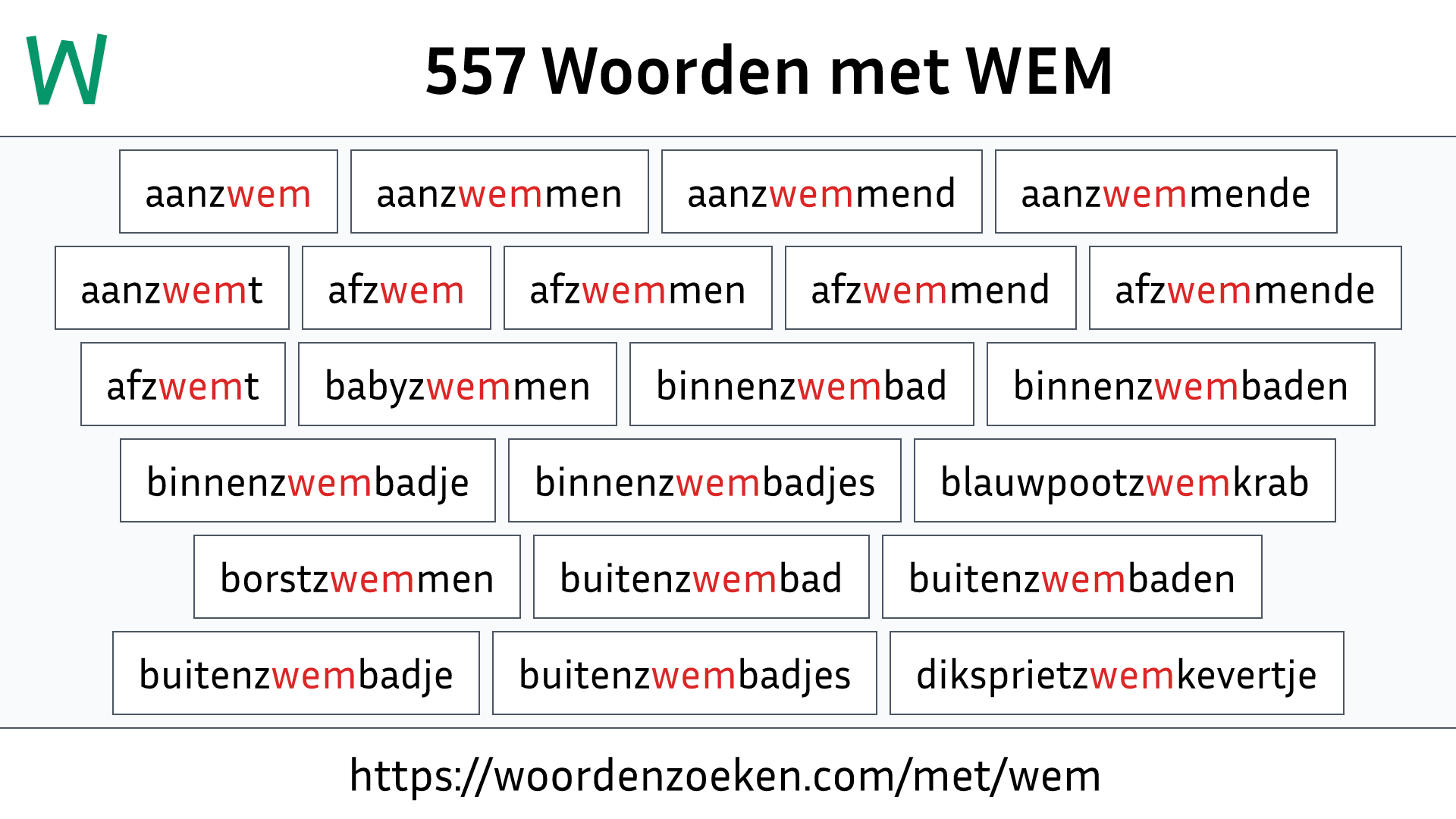 Woorden met WEM