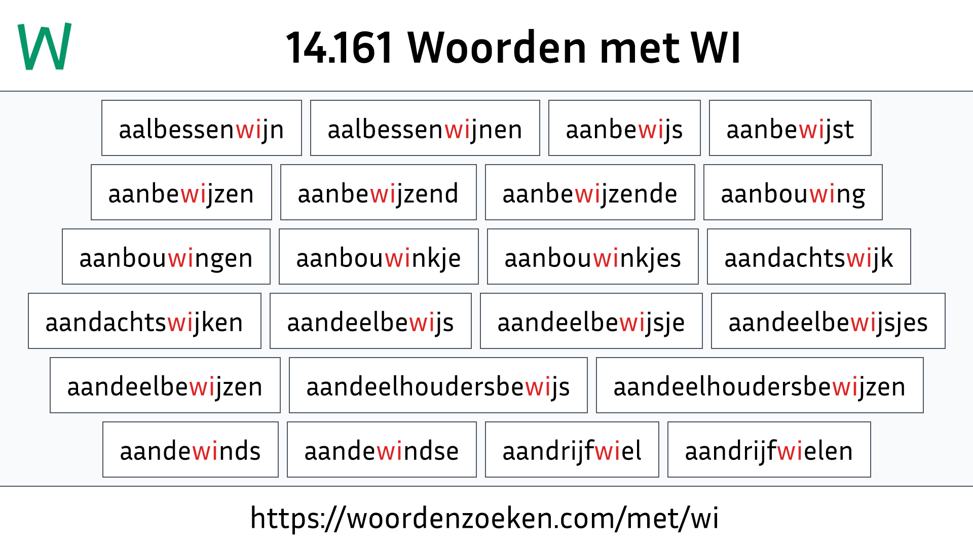 Woorden met WI