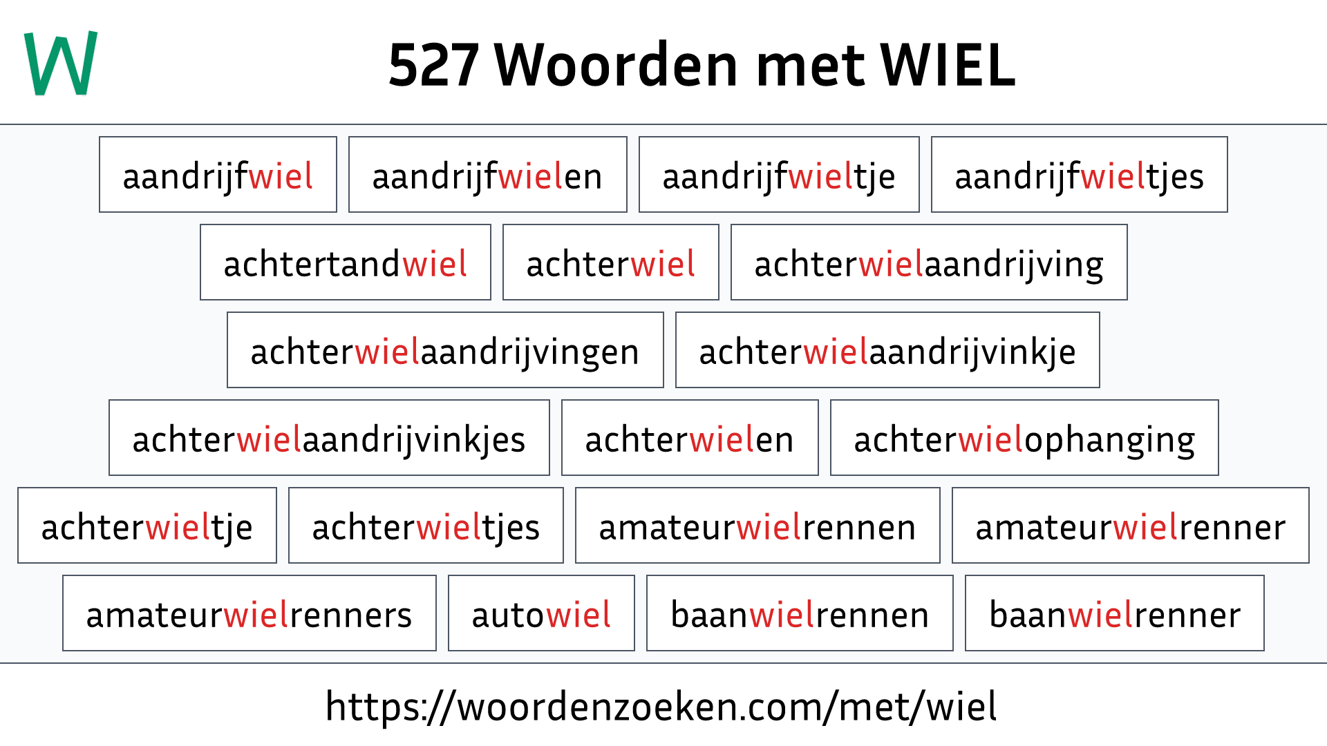 Woorden met WIEL