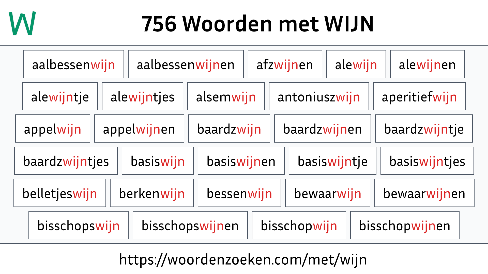 Woorden met WIJN