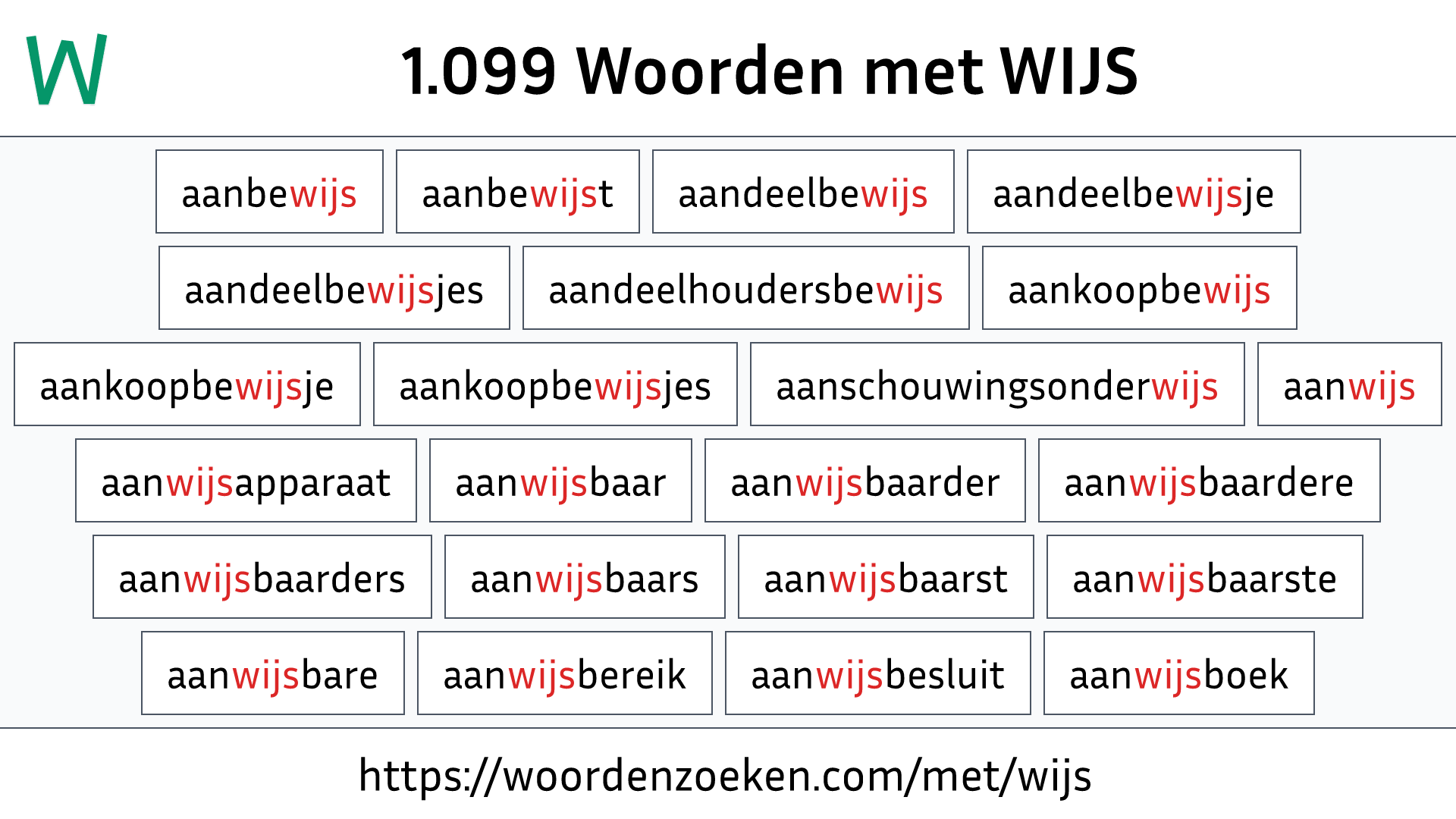 Woorden met WIJS