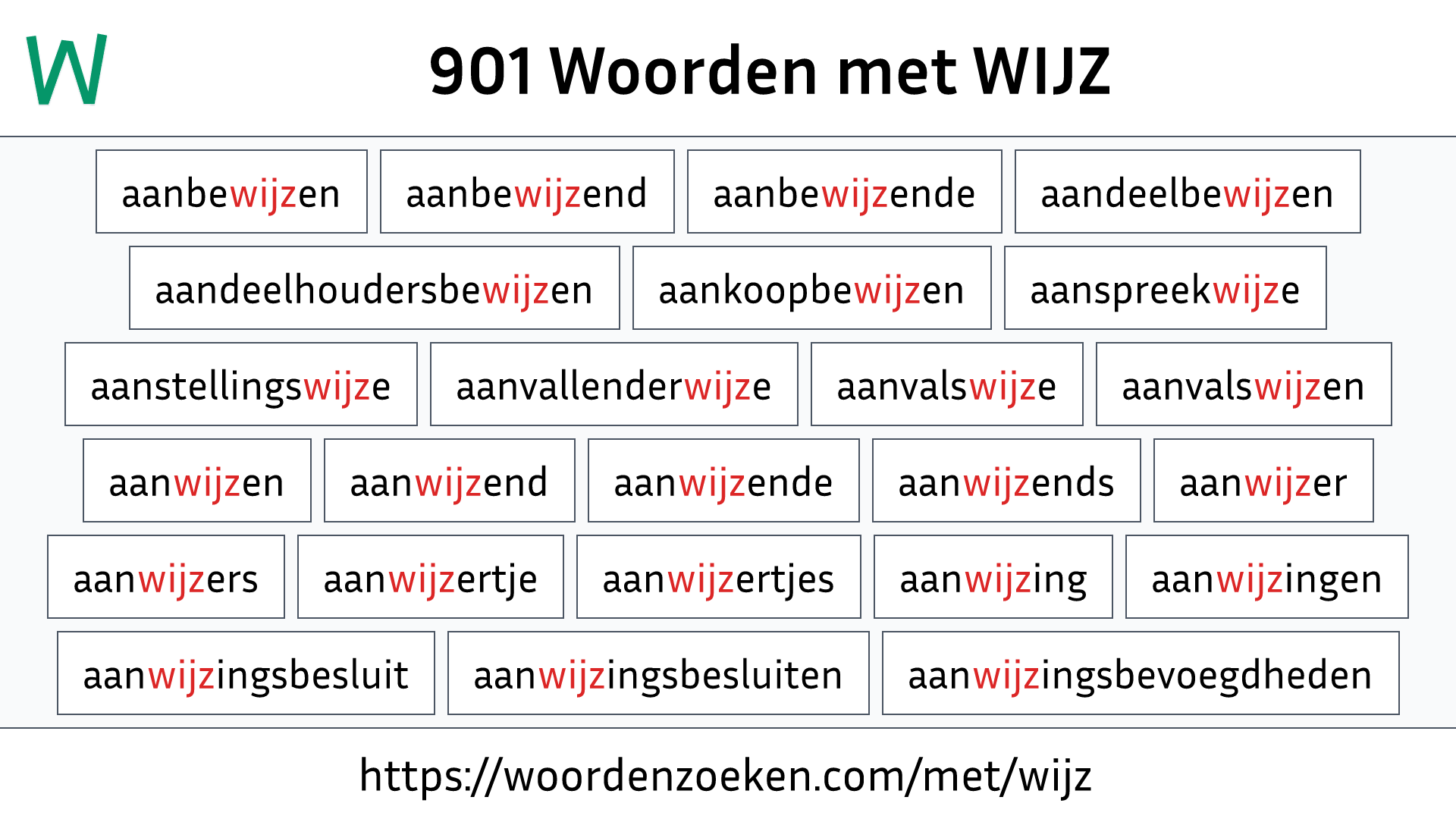 Woorden met WIJZ