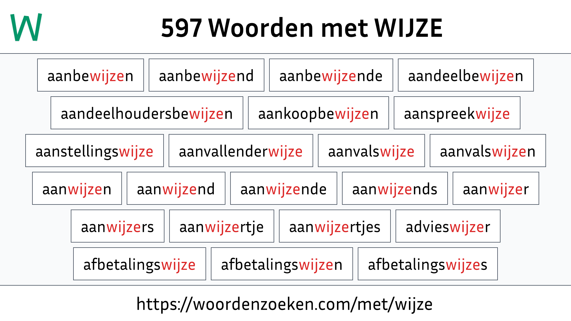 Woorden met WIJZE