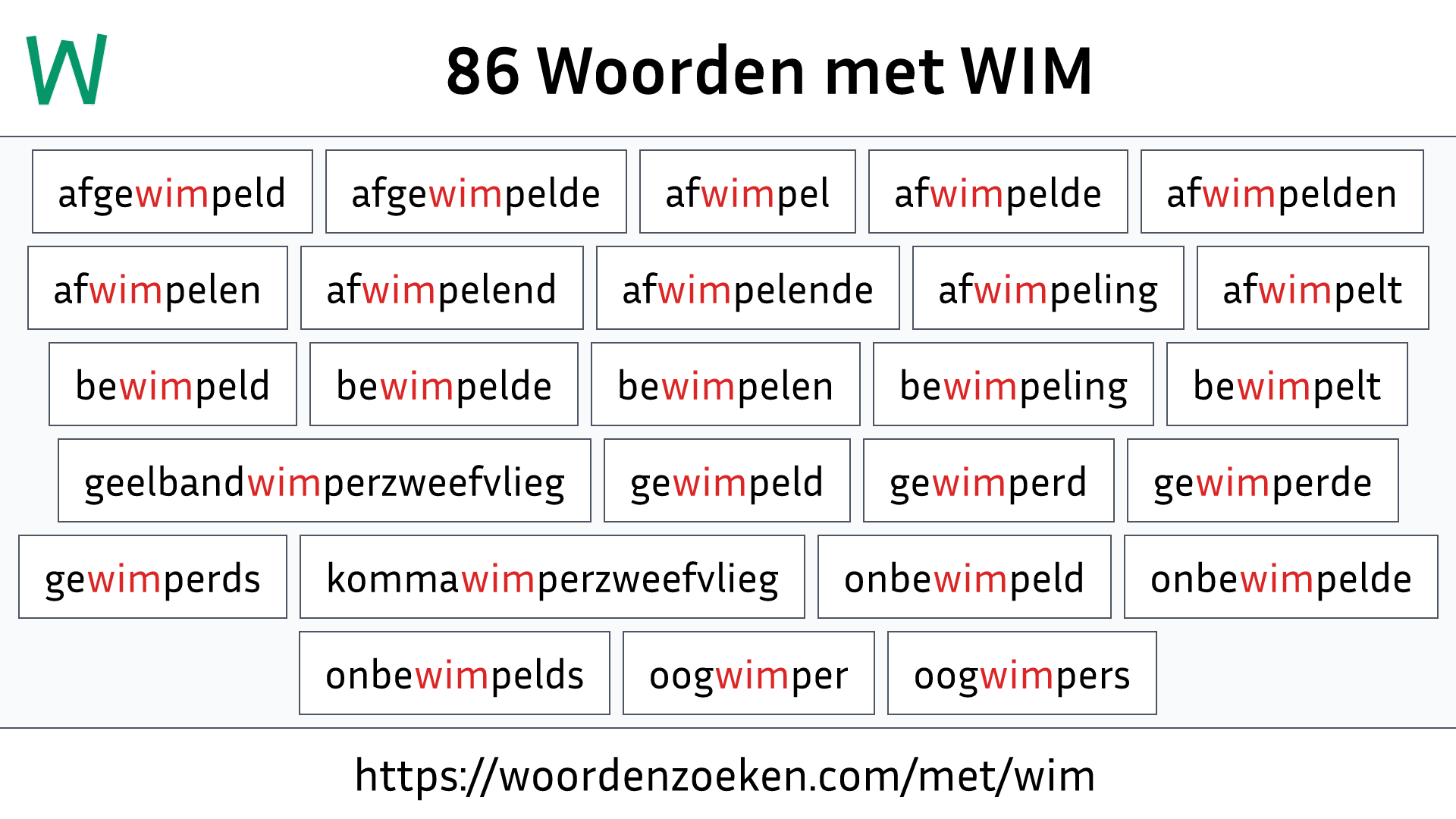 Woorden met WIM