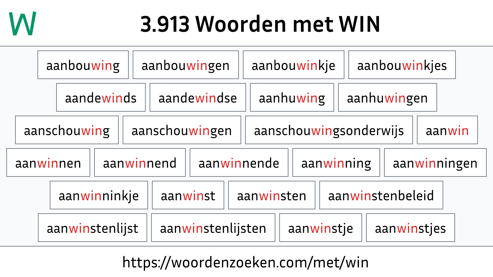 Woorden met WIN