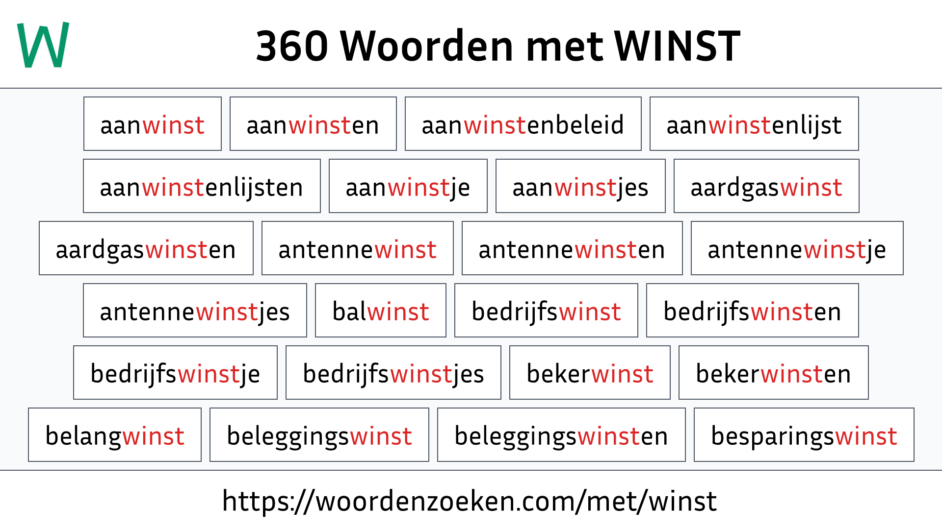 Woorden met WINST