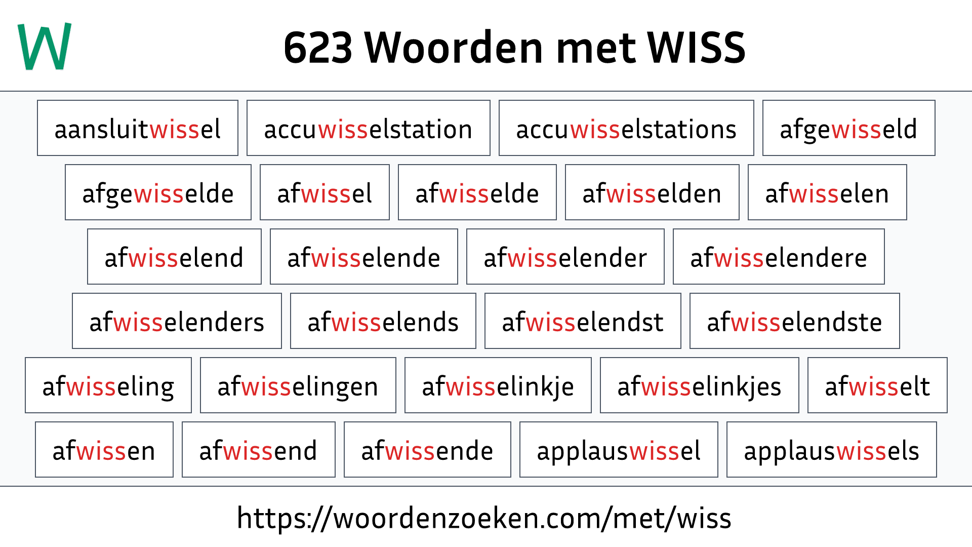 Woorden met WISS